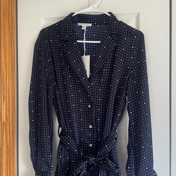 Free Assembly Pleated Mini Shirtdress with Long Sleeves - Picture 5 of 7